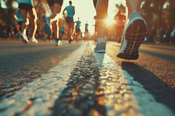 Marathon runners on the streets
