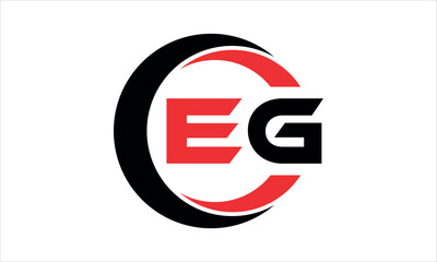 EG initial letter circle icon gaming logo design vector template. batman logo, sports logo, monogram, polygon, war game, symbol, playing logo, abstract, fighting, typography, minimal, wings logo, sign