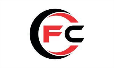 FC initial letter circle icon gaming logo design vector template. batman logo, sports logo, monogram, polygon, war game, symbol, playing logo, abstract, fighting, typography, minimal, wings logo, sign