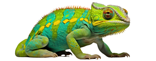 lizard chameleon on white background