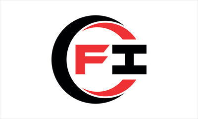FI initial letter circle icon gaming logo design vector template. batman logo, sports logo, monogram, polygon, war game, symbol, playing logo, abstract, fighting, typography, minimal, wings logo, sign