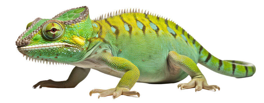 lizard chameleon on white background