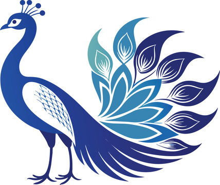 create silhouette image peacock white background .eps