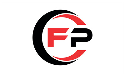 FP initial letter circle icon gaming logo design vector template. batman logo, sports logo, monogram, polygon, war game, symbol, playing logo, abstract, fighting, typography, minimal, wings logo, sign