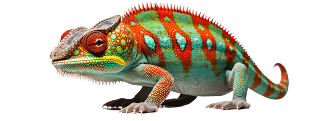 Obraz premium lizard chameleon on white background