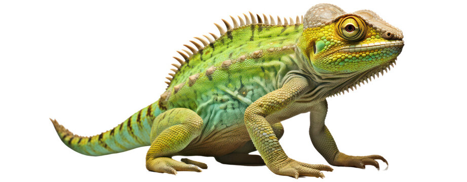 lizard chameleon on white background