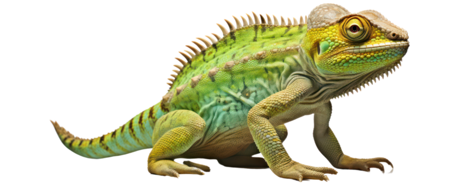 lizard chameleon on white background