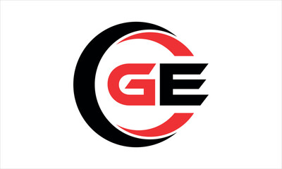 GE initial letter circle icon gaming logo design vector template. batman logo, sports logo, monogram, polygon, war game, symbol, playing logo, abstract, fighting, typography, minimal, wings logo, sign