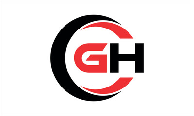 GH initial letter circle icon gaming logo design vector template. batman logo, sports logo, monogram, polygon, war game, symbol, playing logo, abstract, fighting, typography, minimal, wings logo, sign