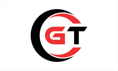 GT initial letter circle icon gaming logo design vector template. batman logo, sports logo, monogram, polygon, war game, symbol, playing logo, abstract, fighting, typography, minimal, wings logo, sign