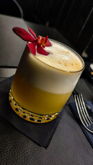whisky sour drink, whiskey, old fashioned, restaurant drink.