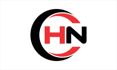 HN initial letter circle icon gaming logo design vector template. batman logo, sports logo, monogram, polygon, war game, symbol, playing logo, abstract, fighting, typography, minimal, wings logo, sign
