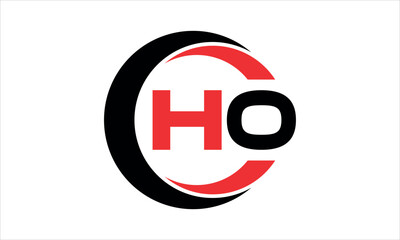 HO initial letter circle icon gaming logo design vector template. batman logo, sports logo, monogram, polygon, war game, symbol, playing logo, abstract, fighting, typography, minimal, wings logo, sign