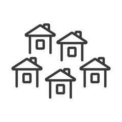Village line icon isolated on white background.Vector illustration
