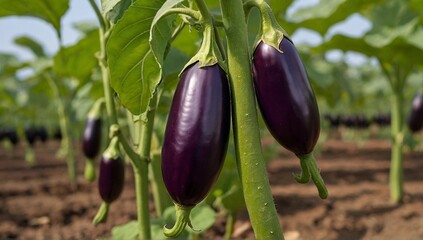 Brinjal on the plant 
