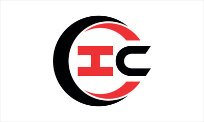 IC initial letter circle icon gaming logo design vector template. batman logo, sports logo, monogram, polygon, war game, symbol, playing logo, abstract, fighting, typography, minimal, wings logo, sign