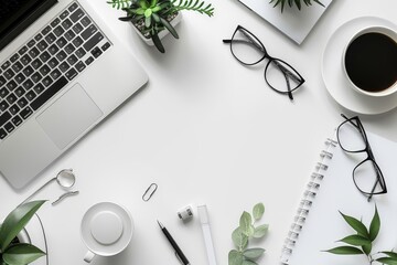 Business desk white and clean design professional.