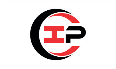 Obraz premium IP initial letter circle icon gaming logo design vector template. batman logo, sports logo, monogram, polygon, war game, symbol, playing logo, abstract, fighting, typography, minimal, wings logo, sign