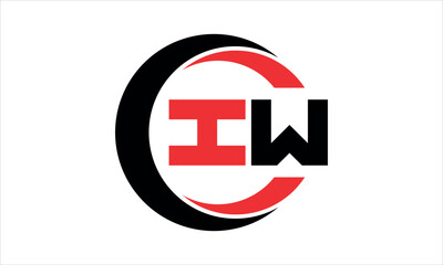 IW initial letter circle icon gaming logo design vector template. batman logo, sports logo, monogram, polygon, war game, symbol, playing logo, abstract, fighting, typography, minimal, wings logo, sign