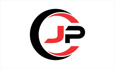 JP initial letter circle icon gaming logo design vector template. batman logo, sports logo, monogram, polygon, war game, symbol, playing logo, abstract, fighting, typography, minimal, wings logo, sign