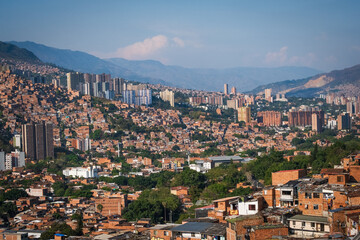 Fototapeta na wymiar aerial view of medellin colombia from comuna 13 