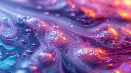 Soft psychedelic swirls of liquid colors in macro photography