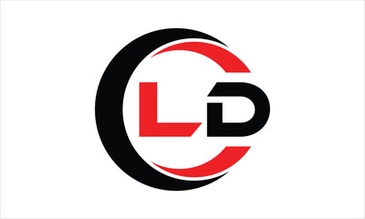 LD initial letter circle icon gaming logo design vector template. batman logo, sports logo, monogram, polygon, war game, symbol, playing logo, abstract, fighting, typography, minimal, wings logo, sign