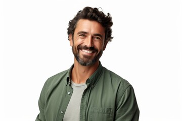 Bearded Man in Green Shirt