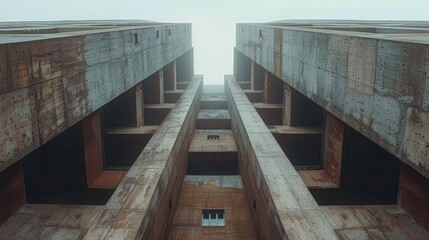 Obraz premium Minimalist and Realistic Brutalist Architectural Detail 