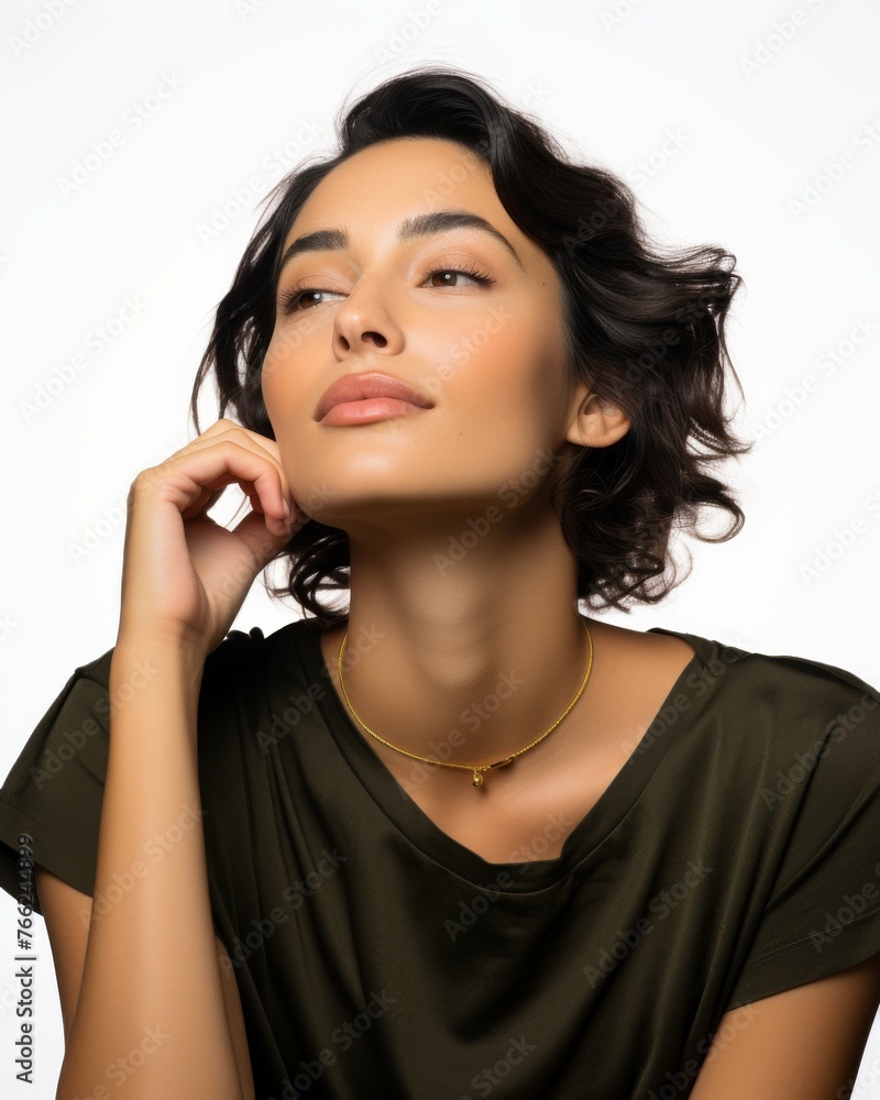 Poster Woman in Black Shirt Posing for Picture