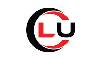 LU initial letter circle icon gaming logo design vector template. batman logo, sports logo, monogram, polygon, war game, symbol, playing logo, abstract, fighting, typography, minimal, wings logo, sign