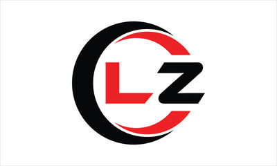 LZ initial letter circle icon gaming logo design vector template. batman logo, sports logo, monogram, polygon, war game, symbol, playing logo, abstract, fighting, typography, minimal, wings logo, sign - obrazy, fototapety, plakaty