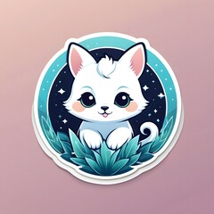 Animal Sticker Illustration -Generative AI