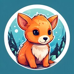 Animal Sticker Illustration -Generative AI