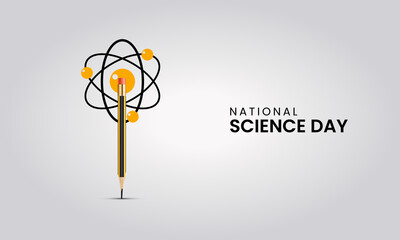 National Science day, Science day creative design for social media banner, poster 3D Illustration