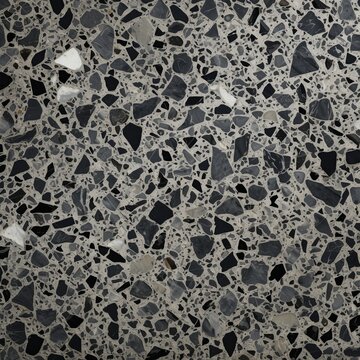 high quality picture of dark terrazzo, greyscale