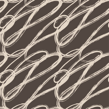Vector seamless pattern with hand-drawn abstract lines