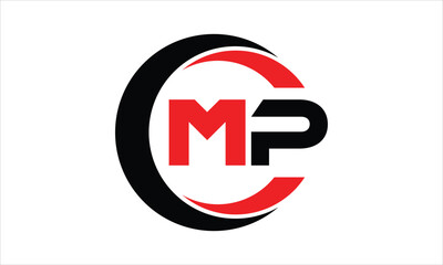 MP initial letter circle icon gaming logo design vector template. batman logo, sports logo, monogram, polygon, war game, symbol, playing logo, abstract, fighting, typography, minimal, wings logo, sign
