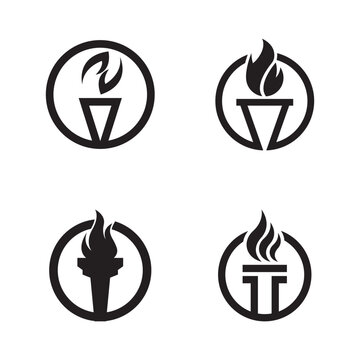 torch icon vector illustration template design