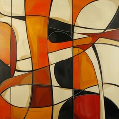 Fototapeta premium Abstract stained glass background. Wall painted with watercolor paint with geometric shapes. vibrant shade colors