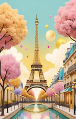 colorful eiffel tower