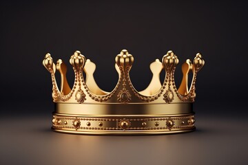 a gold crown on a black background - obrazy, fototapety, plakaty