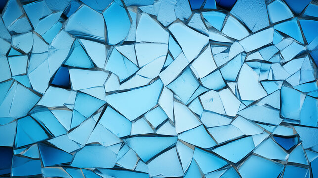Image of blue glass with cracks.