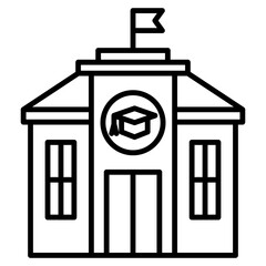 public service icon line and solid black