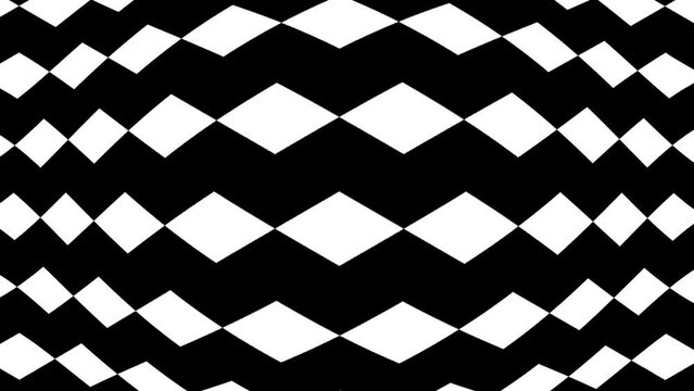 Abstract black and white checkered sphere background animation 