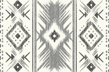 Navajo tribal vector seamless pattern. Native American ornament. Ethnic South Western decor style. Boho geometric ornament. Vector seamless pattern. Mexican blanket, rug. Woven carpet illustration - obrazy, fototapety, plakaty