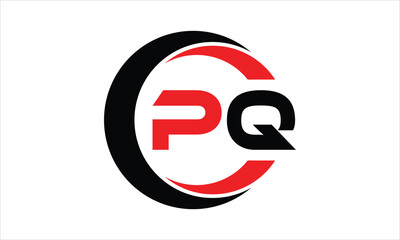 PQ initial letter circle icon gaming logo design vector template. batman logo, sports logo, monogram, polygon, war game, symbol, playing logo, abstract, fighting, typography, minimal, wings logo, sign