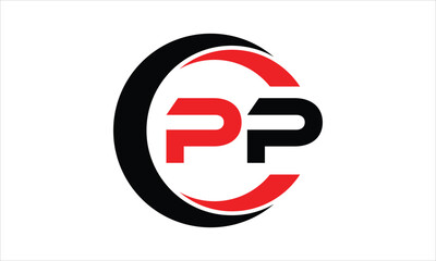 PP initial letter circle icon gaming logo design vector template. batman logo, sports logo, monogram, polygon, war game, symbol, playing logo, abstract, fighting, typography, minimal, wings logo, sign