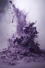 Purple dusty piles floating in the air