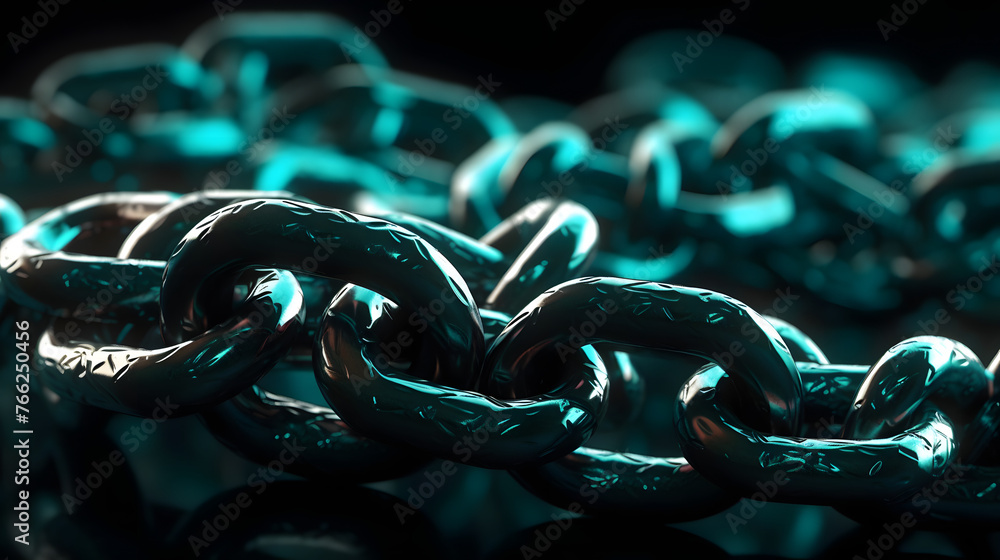 Poster an abstract background with two chain links in it